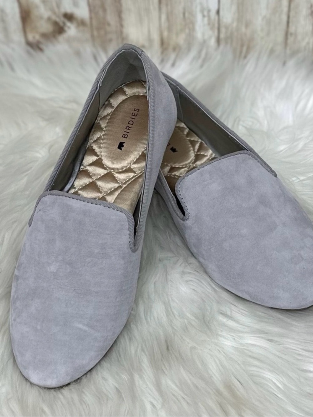 Birdies The Starling Flat in Grey Velvet